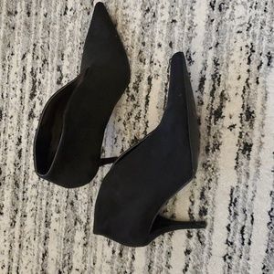 Zara black micro suede heel